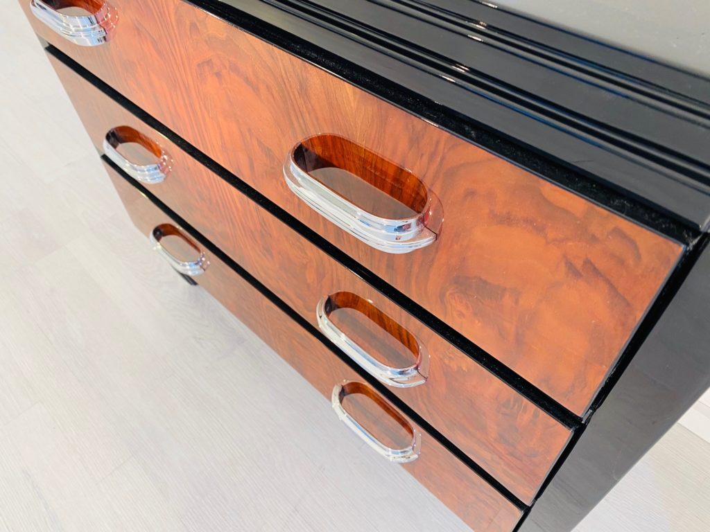 Luxuriöse Art Deco Kommode Walnussholz Furnier - Original Antike Möbel