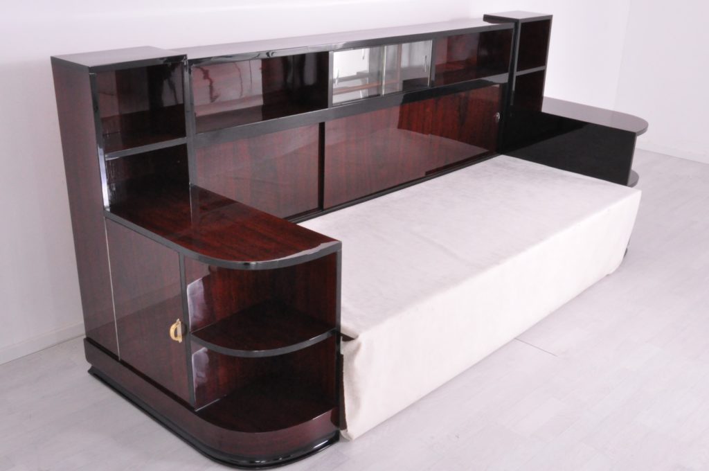 Französisches Art Deco Daybed Sofa aus Palisanderholz - Original Antike