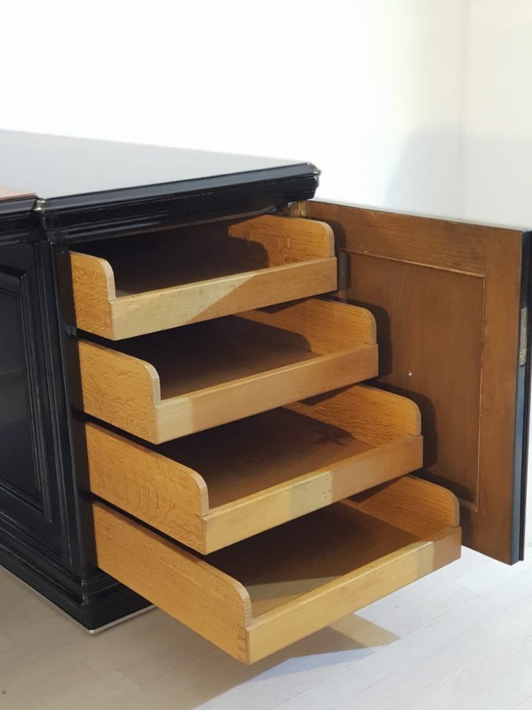 XXL Art Deco Partnerschreibtisch Klavierlack - Original Antike Möbel