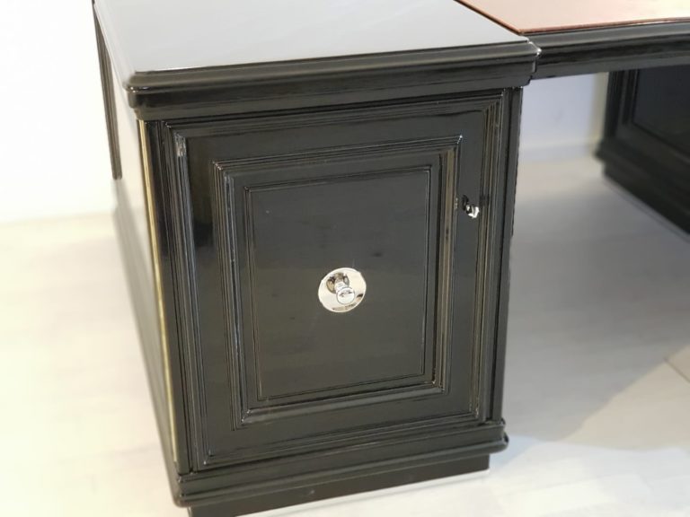 XXL Art Deco Partnerschreibtisch Klavierlack - Original Antike Möbel