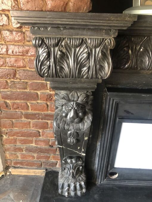 Kaminfassade aus Stein und Echt-Marmor - Original Antike Möbel